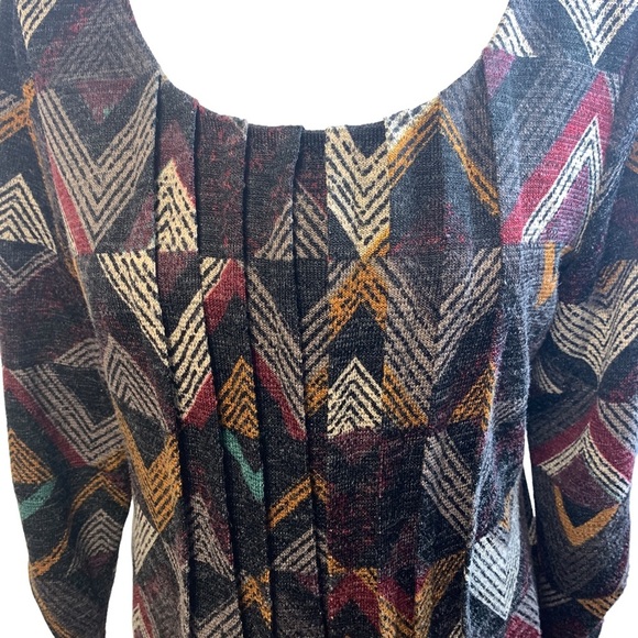 Perceptions New York Multicolored Arrow Pattern 3/4 Sleeve Dress With Lining - Picture 2 of 8